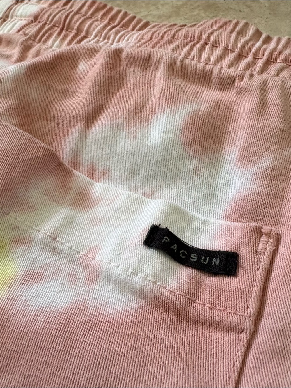 PacSun Tie Dye Cotton Elastic Waist Drawstring Volley Shorts Pockets Men Small - Picture 5 of 9
